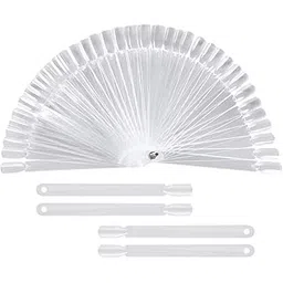 200 Pieces Nail Swatch Sticks Transparent Nail Art Practice Nail Tips Display Polish Board Display with Metal Screw Holder Fan Shaped Plastic Nail Art Tips-picture-39