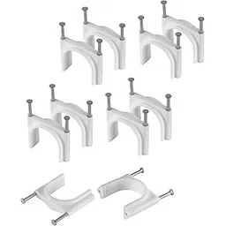 20mm Double Nail Pipe Clamps Cable Clips 20 mm | PVC Pipe Clamps with Metal Nails, for Wire Fastening, Cord Management, and Cable Protection (20mm Pack of 50)-picture-16