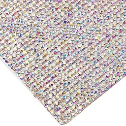 240X400mm Crystal Rhinestone Trim Hotfix Strass Crystal Mesh Banding Bridal Beaded Applique in Sheet for Dresses with 2mm Rhinestones (Crystal-AB)-picture-44