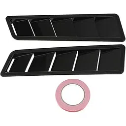 2X Universal Car Bonnet Hood Vent Louver Cooling Panel Trim Matte Black Abs-picture-28