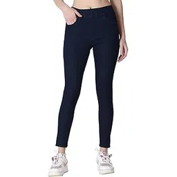 3 butterflies!!! Women's Denim Skinny Fit Jeggings with Stretchable High-Rise Waist Ankle Length Solid Pattern and Elastic Closure Type-picture-36