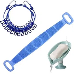 3-in-1 Personal Care & Wellness Set – Bath Belt, & Soup Holder Portable Clothesline Combo-picture-34