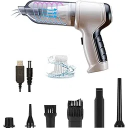 3-in-1 Portable Car Vacuum Cleaner, Air Duster & Inflator | 50W High Power, 12000Pa Brushless Motor, Type-C Rechargeable Cordless Handheld Vacuum with Multi Nozzle for Car,Office,Home-image-11