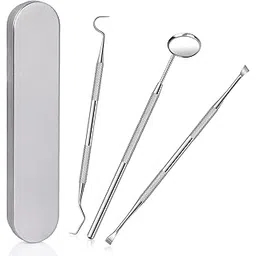 3 Pieces Dental Pick Tools Kit Teeth Cleaning Calculus Remover Tool for Dentist Personal Using Pets Oral Care Set with Dental Mirror Dental Tartar Scraper Dental Probe and Storage Box-picture-22