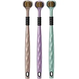 3-Sided Toothbrush, Ultra Soft All Sides Cleaning Training Tooth Brush Gentle Clean Tooth to Completely Cover The Toothbrush,Multicolour,Manual, Adult-Pack Of 3-picture-31