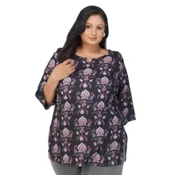 30 Looks Floral Printed V-Neck Pure Cotton Kurti-picture-38