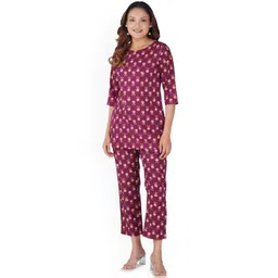 30 Looks Women Mulberry Cotton Printed Pyjama Set-picture-10