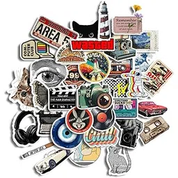 35Pcs Vintage Retro Aesthetic Style Vinyl Stickers - Waterproof and Residue-Free for Laptops, Journals, Scrapbooks, Water Bottles, Guitars, and More, self-Adhesive,-picture-12