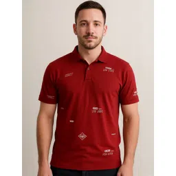 3BROS Men Typography Printed Polo Collar T-shirt-picture-19