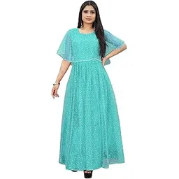 3buddy fashion Women Anarkali Maxi Long Net with Silk Inner Ethnic Flared Gown for Girl/Women Semi Stitched Gown-picture-46