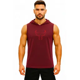 3Colors Men Printed Hooded Neck Gym Vests-picture-21