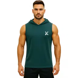 3Colors Men's HOOD Gym Vest | Sleeveless Tank Top for Workout, Bodybuilding & Sports | Printed Hooded Sleeveless Gym Vest-picture-41