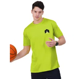 3Colors Moisture Wicking Typography Printed Round Neck Dri-Fit Sports T-Shirt-picture-19