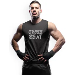 3Colors Printed Round Neck Gym Vest VEST-CCUT-CROSSBEAT-BLK_M-picture-14