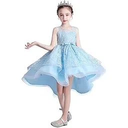 3D Embroidered Flowers Princess Lace Dress for Girls Birthday Party Prom Girl's Special Occasion Performances Host Evening Gown-picture-29