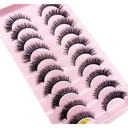 3D Faux Mink Natural Eyelashes Pack of 10 False Eyelash, Eye Makeup Lash Posh 10 Pairs Lashes 10-16mm, pack of 10 Pair Artificial Eye Lashes (Day To Night Eye Lash)-picture-25