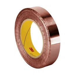 3M Adhesive Copper Foil Shielding Tape (25.4 mm x 16.5 m) Metalic Gold Acrylic, 1181 image 1