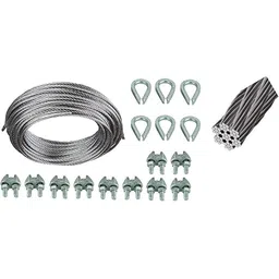 3mm - 7x7 Const Galvanized Wire Rope with Thimble and Clamps - Ideal for Pulleys, Winch Systems, Lifting and DIY Projects (25mtr Rope, 6 Thimbles, 10 Rope Clamps)-picture-24