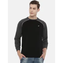 3PIN Black Regular Fit Cotton Colour-Block Sweatshirt-picture-14