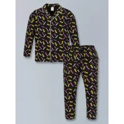 3PIN Boys Black Cotton Printed Nightsuits-picture-47