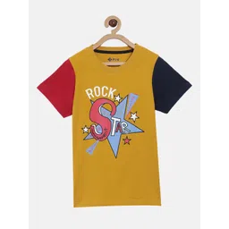 3PIN Boys Mustard Printed Round Neck T-shirt-picture-18