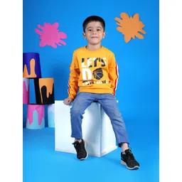 3PIN Boys Mustard Printed Sweatshirt image 4