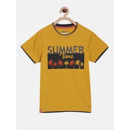 3PIN Boys Mustard Yellow Printed Applique T-shirt-picture-19
