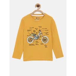 3PIN Boys Mustard Yellow Printed Cotton T-shirt-picture-20