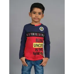 3PIN Boys Navy Cotton Printed T-Shirt-picture-40