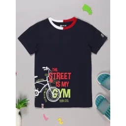 3PIN Boys Navy Cotton Printed T-Shirt-picture-10