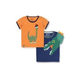 3PIN Boys Pack of 2 Graphic Printed Cotton T-shirts-picture-15