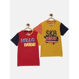 3PIN Boys Pack of 2 Multicoloured 2 Printed T-shirt-picture-25