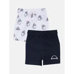3PIN Boys Pack Of 2 Navy Blue &  White Printed Regular Fit Regular Shorts-picture-28