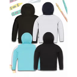 3PIN Boys Pack Of 4 Typography Printed Hood Cotton T-shirts image 4