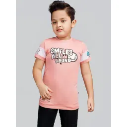 3PIN Boys Peach Cotton Printed T-Shirts-picture-13