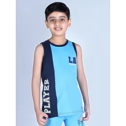 3PIN Boys Typographic Printed Sleeveless Cotton T-Shirt-picture-33