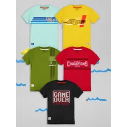 3PIN Boys Typography 5 Printed T-shirt-picture-13