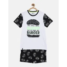 3PIN Boys White & Black Colourblocked T-shirt with Shorts-picture-38