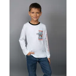 3PIN Boys White Cotton Printed T-Shirt-picture-48