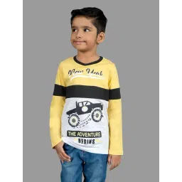 3PIN Boys Yellow Cotton Printed T-Shirt-picture-38