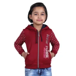 3PIN Girls Maroon Cotton Regular Fit Printed Sweatshirt-picture-43