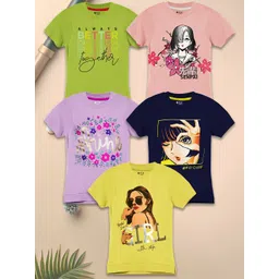 3PIN Girls Typography 5 Printed T-shirt-picture-19