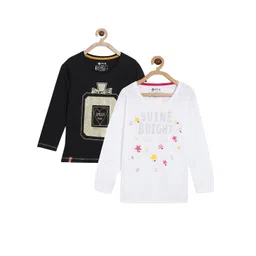 3PIN Girls Typography Pack of 2 Printed T-shirt-picture-42