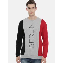 3PIN Men Grey Colourblocked Sweatshirt-picture-25
