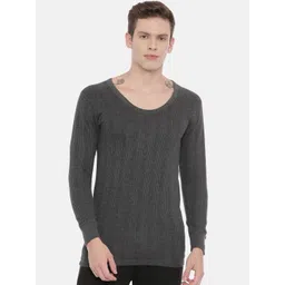 3PIN Men Grey Striped Thermal Top-picture-20