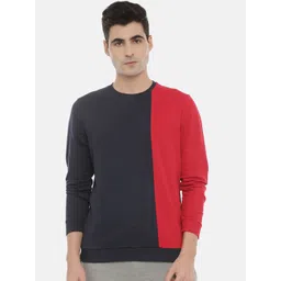 3PIN Men Navy Blue Colourblocked Sweatshirt-picture-13