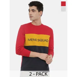 3PIN Men Pack of 2 White & Red Cotton Printed Sweatshirt-picture-19