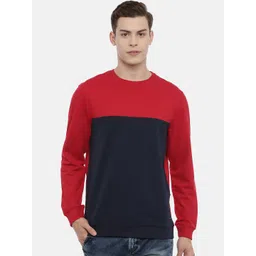 3PIN Men Red Colourblocked Sweatshirt-picture-10