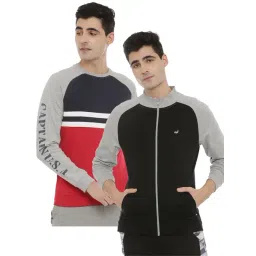 3PIN Multi Regular Fit Cotton Colour-Block Sweatshirt (Pack of 2)-picture-32