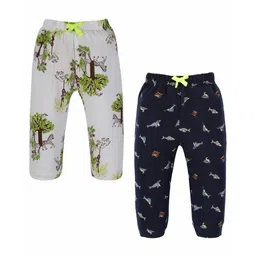 3PIN Pack Of 2 Tree & Birds Printed  Joggers - Black &  White-picture-18
